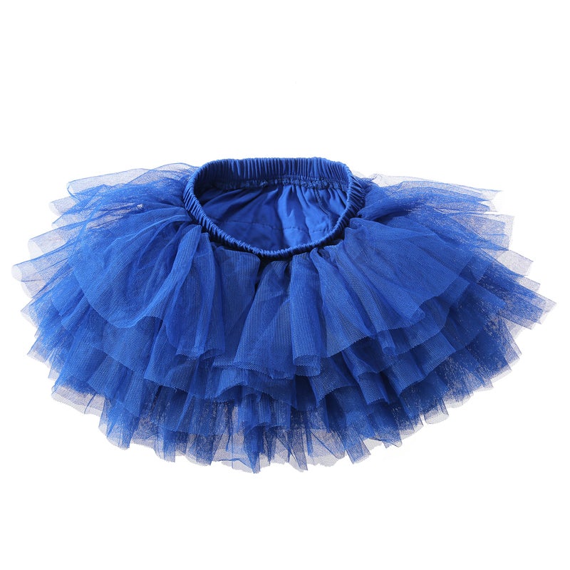 elamccor Baby Girls' Tutu Skirt Toddler 6 Layered Tulle Tutus 1-8T Blue - Image 3